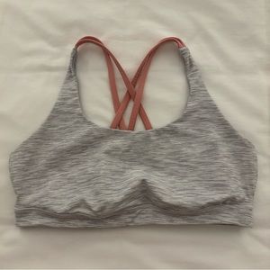 Lululemon Sports Bra Size 12 Gray Pink